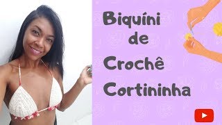 Biquíni de Crochê Cortininha  Parte 1 BOJO [upl. by Henrion]