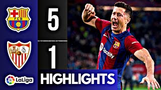 Barcelona VS Seville  Highlights  Spain Laliga  21 October 2024 [upl. by Ashbey]