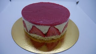 Classic French Fraisier Cake  Easy Recipe [upl. by Eldnik]