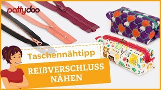 Taschen nähen 1 EndlosReißverschluss einfädeln und einnähen [upl. by Warner]