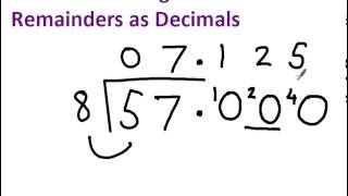 Division with remainders as decimals [upl. by Ahsel357]