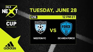 U16 MLS NEXT Cup Weston FC vs De Anza Force  June 28 2022  FULL GAME [upl. by Davie882]