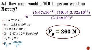 Gravitational Force Calculation Examples [upl. by Ardied211]