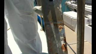 Removing a Chainplate from a Columbia 50 Sailboat [upl. by Dnomsed]