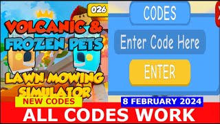 ALL CODES WORK💰 x20 MONEY 💰 🍃 LAWN MOWING SIMULATOR ⚡ ROBLOX  NEW CODES  FEBRUARY 8 2024 [upl. by Narra]