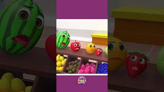 Seven Adorable Fruits Rolling on the Shelf 🥭🍓 shorts fruitsong kidssong [upl. by Arenahs511]