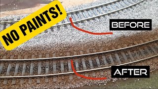 Weathering model railway track ballast NO PAINTS NO AIRBRUSH [upl. by Drazze273]