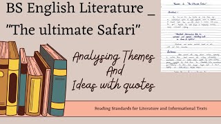 Themes of quotThe ultimate Safariquot by Nadine gordimer viral foryou trending  BS English Literature [upl. by Vashtee]