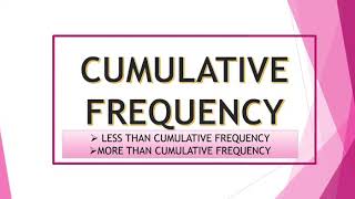 Cumulative frequency [upl. by Aihsirt]