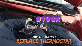 Step by step instructions for replacing thermostat and maintaining engine temperature control [upl. by Retepnhoj]