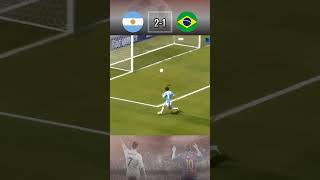 Brazil vs Argentina 34  Messis hattrick goals  Young Messi vs Young Neymar football shorts [upl. by Idaline991]