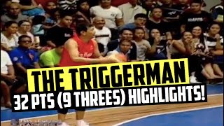 Allan Caidic 32 pts 9 Threes Highlights  PBA LEGEND  PBA legends face off l June 16 2019 [upl. by Ahker825]