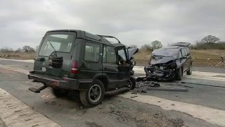 Fifth Gear Crash Test Land Rover Discovery vs Renault Espace [upl. by Acirfa]