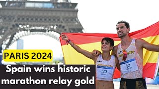 Spain wins historic marathon relay gold [upl. by Latricia]