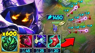 Veigar but I stack Ability Haste and hit 1400 AP at 25 Minutes Q EVERY 05 SECONDS [upl. by Akehsyt]