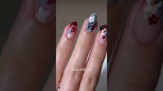 Elegance of Autumnal🍂Blossoms🌺in November❄️ Autumntime Nails🍁shortsvideo youtubeshortsviral [upl. by Ahsikal309]