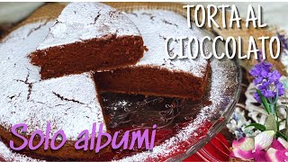 TORTA AL CIOCCOLATO CON SOLO ALBUMI  RICETTA FACILE TORTA MORBIDISSIMA [upl. by Hgielsel]