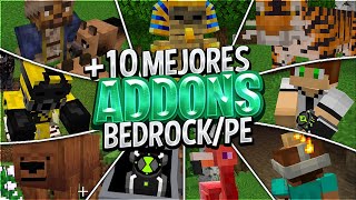 😲Top 10 MEJORES ADDONS SURVIVAL para MINECRAFT 120  12062 BEDROCKPE MODS MINECRAFT PE 120 [upl. by Nikral865]