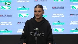 UND Volleyball  Cala Cooper Weekly Press Conference  9224 [upl. by Anaeel613]