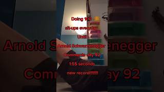 Doing 100 situps everyday until Arnold Schwarzenegger comments ArnoldSchwarzenegger record [upl. by Ardnuas853]