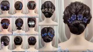 Simple n easy hairbun hairstyle  easy party hairstyles  hairstyle for wedding  hairstyles 2024 [upl. by Bessy]