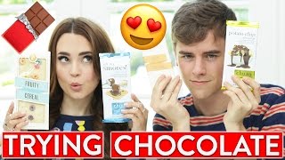 TRYING FUN CHOCOLATE FLAVORS w Connor Franta [upl. by Attlee]