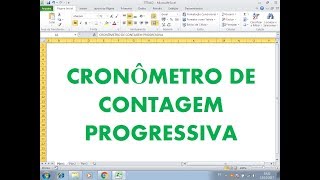 Cronômetro de CONTAGEM PROGRESSIVA em Formulário Excel VBA [upl. by Melodee]