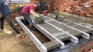 Block and beam floor going in and brick work above DPC [upl. by Greg]