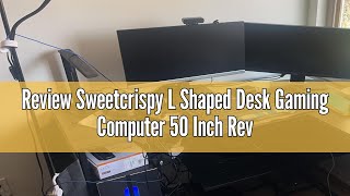 Review Sweetcrispy L Shaped Desk Gaming Computer 50 Inch Reversible Corner Table PC Work Table for [upl. by Pope]