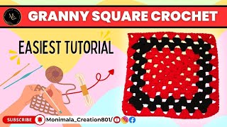 How to Crochet Granny Square for Beginners  Step by Step Guide [upl. by Drewett]