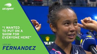 Leylah Fernandez OnCourt Interview  2021 US Open Round 3 [upl. by Turino]