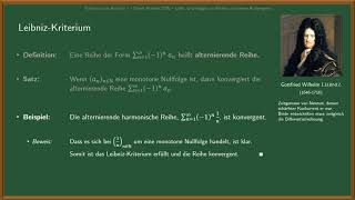 Analysis 1  Konvergenzkriterien für Reihen Lektion 5b [upl. by Nehte]