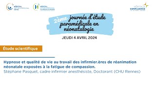 Hypnose et qualité de vie au travail des infirmierères de réanimation néonatale  2ème JEPN [upl. by Damiani]