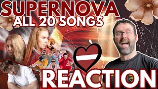 Supernova🇱🇻 All 20 Songs REACTION  Latvia🇱🇻  Eurovision 2025 eurovision2025 [upl. by Luz370]