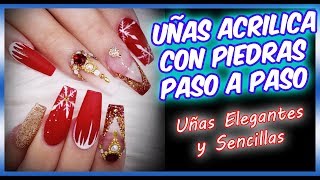 UÑAS acrilica con PIEDRAS paso a paso  7 TUTORIAL DE DISEÑOS DE UÑAS QUE NO SABES  BEAUTY ESSENCE [upl. by Ettenan172]