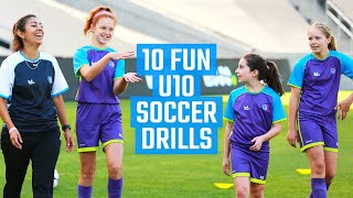 10 Best U10 Soccer Drills  Fun Soccer Drills for Kids [upl. by Nevins267]