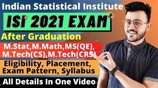 ISI PG Courses App Form Exam Pattern Eligibility Syllabus  MStat MMath  MSQE  MTechCS [upl. by Zanahs398]