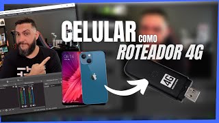 USAR CELULAR COMO ROTEADOR 4G Pelo Cabo USB Configurando no OBS Android e Iphone [upl. by Crutcher]