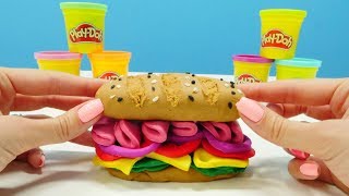 Play doh oyun hamurundan sandviç Eğitici bebek oyunları [upl. by Adnorehs]