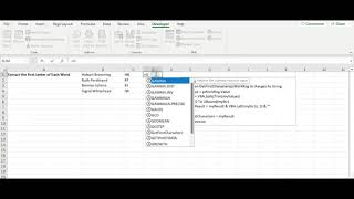 How to Extract Initials From a Name in Excel [upl. by Eemaj]