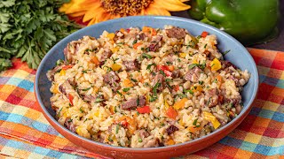 Arroz rápido de carne y verduras [upl. by Vullo]