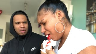 COUGHING UP BLOOD WHILE PREGNANT PRANK ON HUSBAND [upl. by Eisset150]