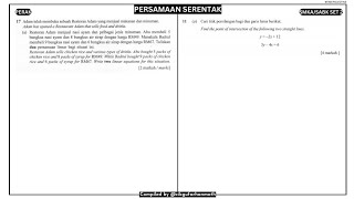 SMKA  SABK SET 2 11a Persamaan Serentak Dalam 2 pemboleh ubah Percubaan SPM 2023 Negeri Matematik [upl. by Amasa205]