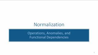 Normalization Operations and Anomalies [upl. by Pauline]