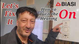 How to turn the central heating ON biasi boiler [upl. by Orv]