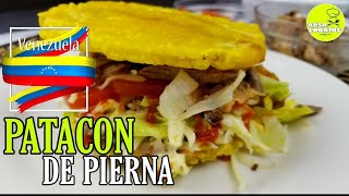 patacon venezolano tradicional relleno de pernil o piernas como hacer patacon venezolano de pierna [upl. by Annora636]