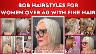 Bob Hairstyles For Women Over 60 With Fine Hair [upl. by Gleeson995]