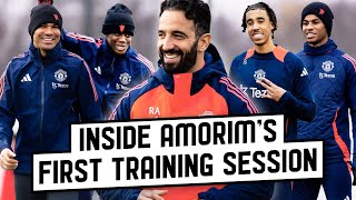 Inside Rúben Amorims First Training Session At Manchester United [upl. by Ueihtam]