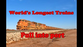 Port Hedlands massive iron ore trains  the worlds longest trains [upl. by Ltsyrk]