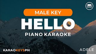 Hello  Adele Male Key  Piano Karaoke [upl. by Asirrak]